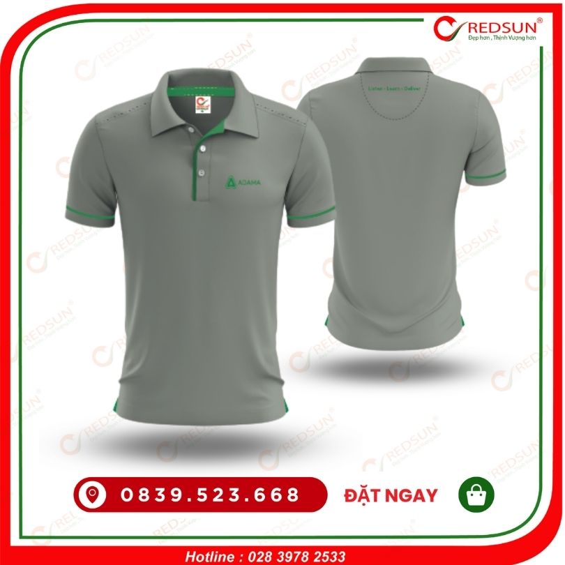 Áo thun đồng phục công ty Adama Xám