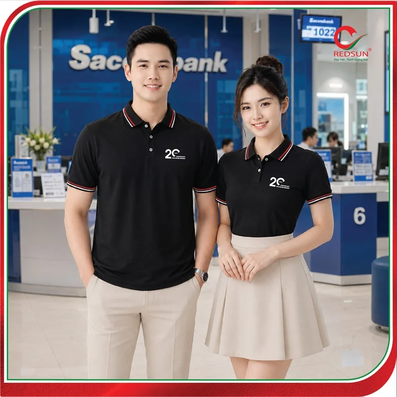 Áo Thun Đồng Phục Ngân Hàng Sacombank Hậu Giang Kỷ Niệm 20 Năm