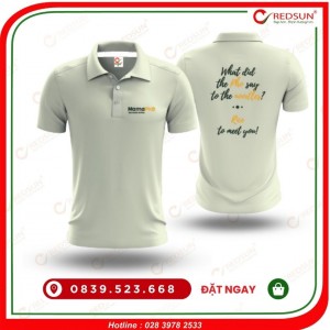 Áo thun đồng phục nhà hàng Mama Pho màu trắng gạo