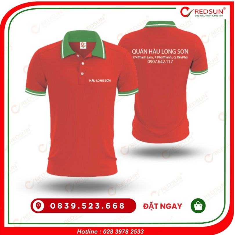 Áo thun đồng phục nhà hàng Quán Hàu Long Sơn