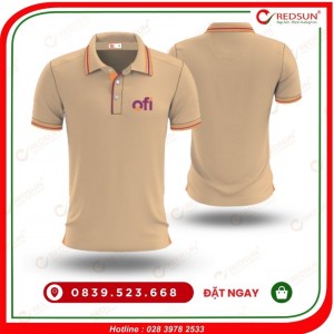 Áo thun đồng phục quán cafe Ofi màu cafe sữa 1