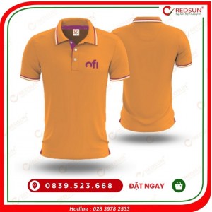 Áo thun đồng phục quán cafe Ofi màu cam 2