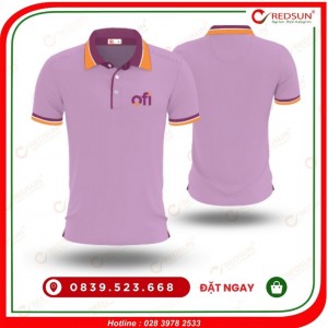 Áo thun đồng phục quán cafe Ofi màu tím nhạt 1