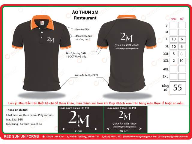Dự Án May Combo Đồng Phục Nhà Hàng 2M 