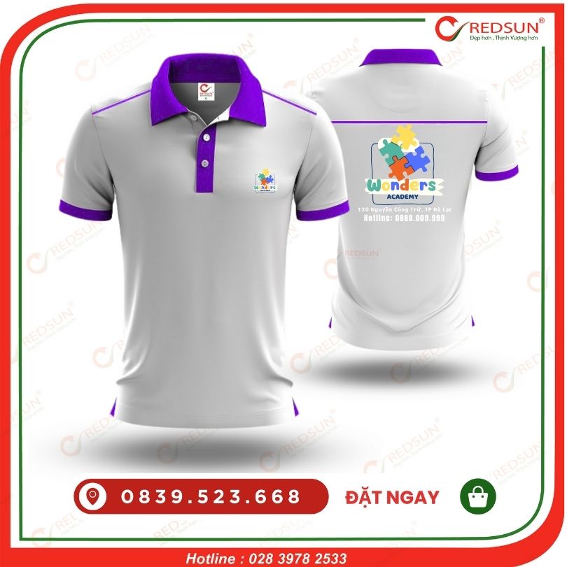 Áo thun đồng phục trung tâm ngoại ngữ Wonders  Academy