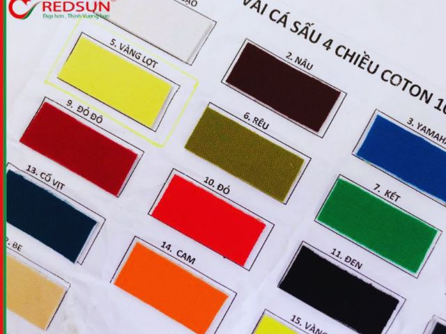 Bảng màu vải cá sấu 100% cotton 4 chiều