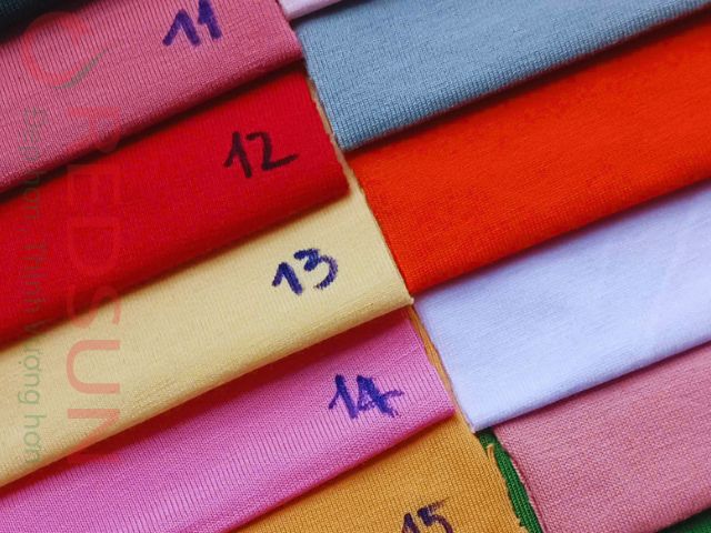 Bảng màu vải thun 100% cotton 4 chiều