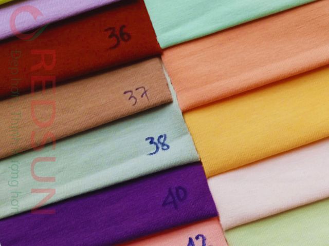 Bảng màu vải thun 100% cotton 4 chiều