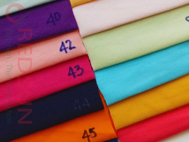 Bảng màu vải thun 100% cotton 4 chiều