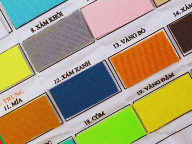 Bảng màu vải thun cá sấu PE 4 chiều 