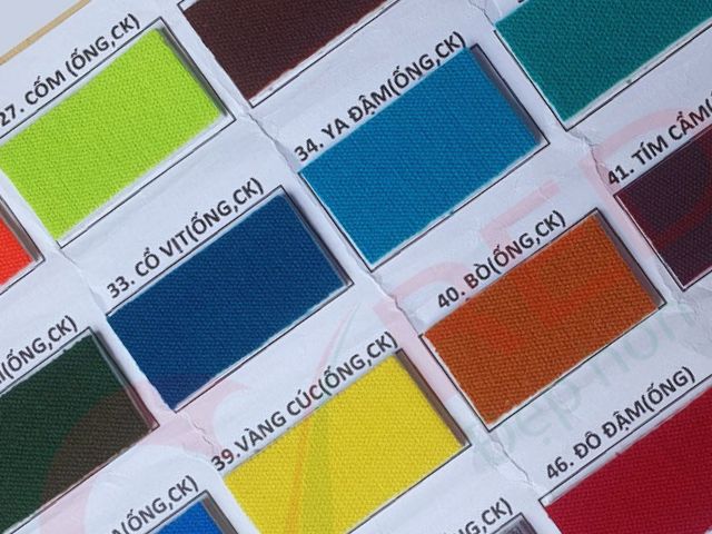 Bảng màu vải thun cá sấu PE 4 chiều 