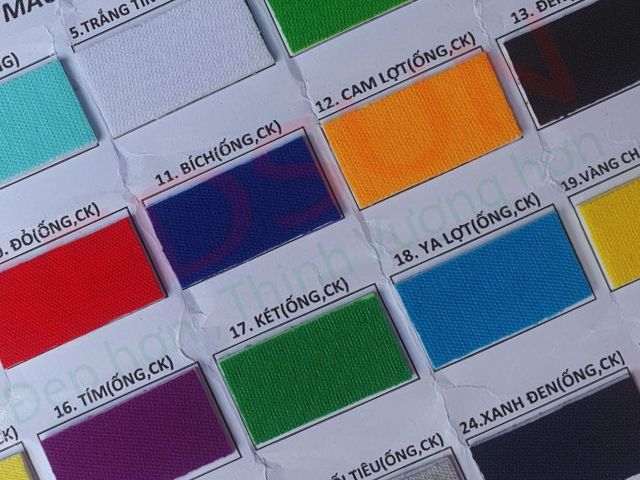 Bảng màu vải thun cá sấu PE 4 chiều 