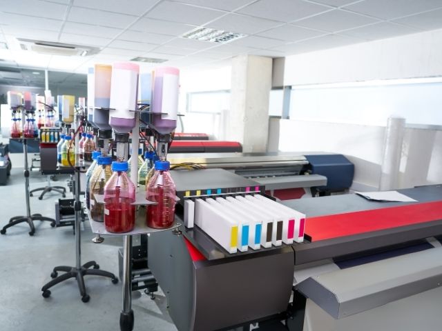 Sử dụng tia UV làm khô mực ngay lập tức, tạo hiệu ứng nổi trên bề mặt vải.