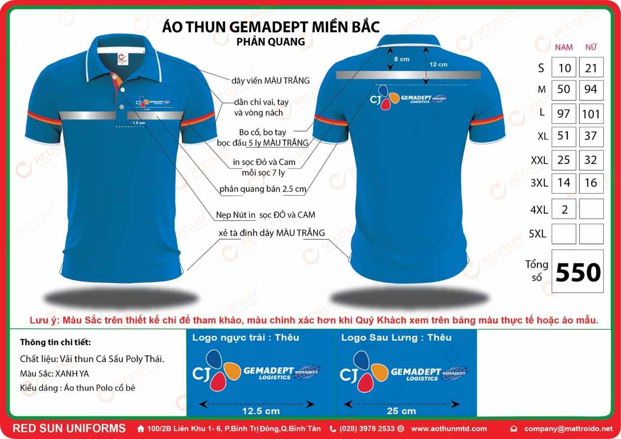 May đồng phục công ty Cảng Gemadept